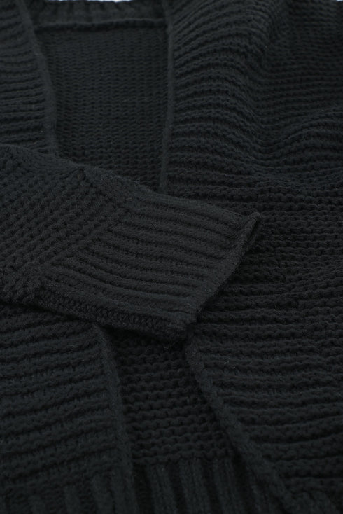 Open Front Chunky Knit Cardigan