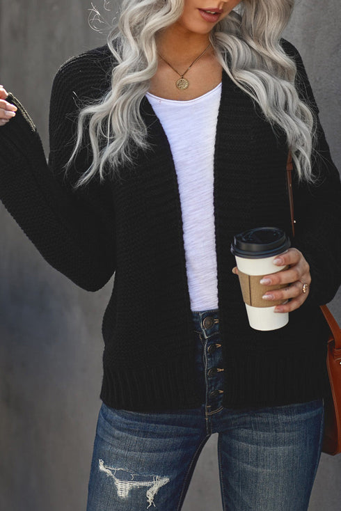 Open Front Chunky Knit Cardigan