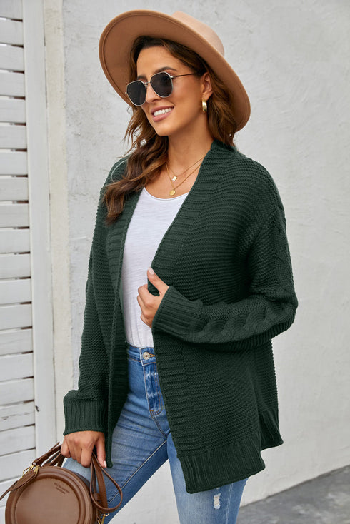 Open Front Chunky Knit Cardigan