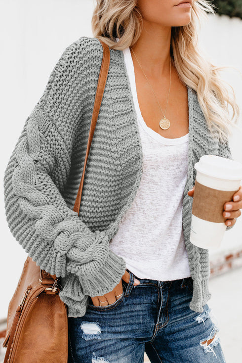 Open Front Chunky Knit Cardigan