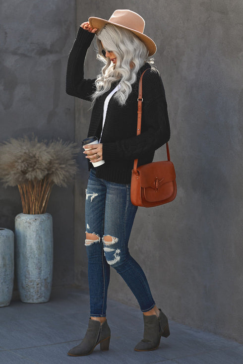 Open Front Chunky Knit Cardigan