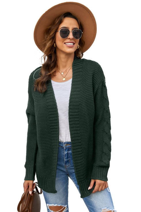 Open Front Chunky Knit Cardigan