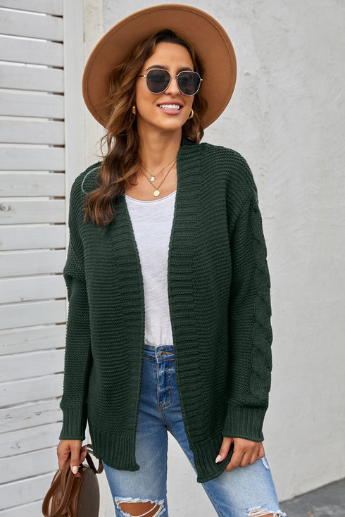 Open Front Chunky Knit Cardigan