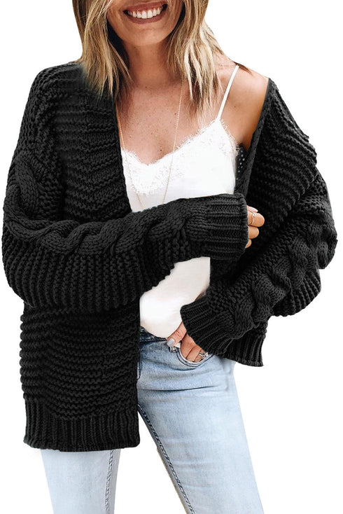 Open Front Chunky Knit Cardigan