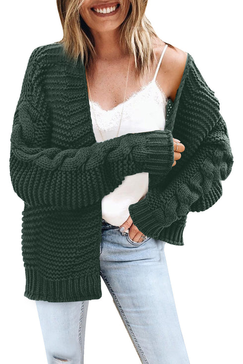 Open Front Chunky Knit Cardigan