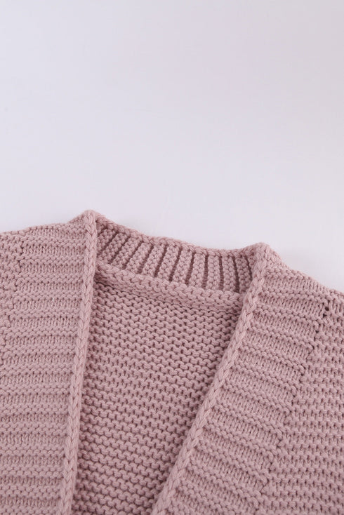Open Front Chunky Knit Cardigan