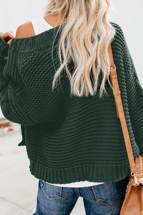 Open Front Chunky Knit Cardigan