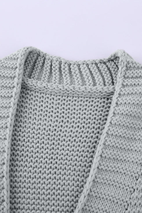 Open Front Chunky Knit Cardigan