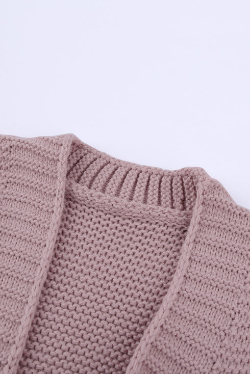 Open Front Chunky Knit Cardigan