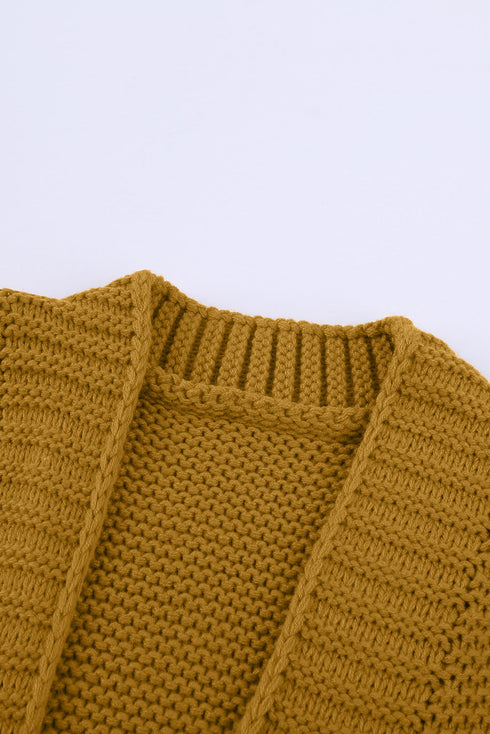 Open Front Chunky Knit Cardigan