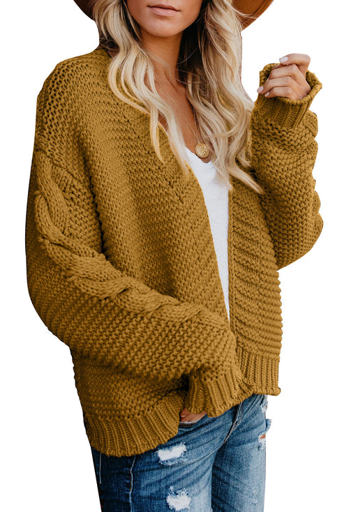 Open Front Chunky Knit Cardigan