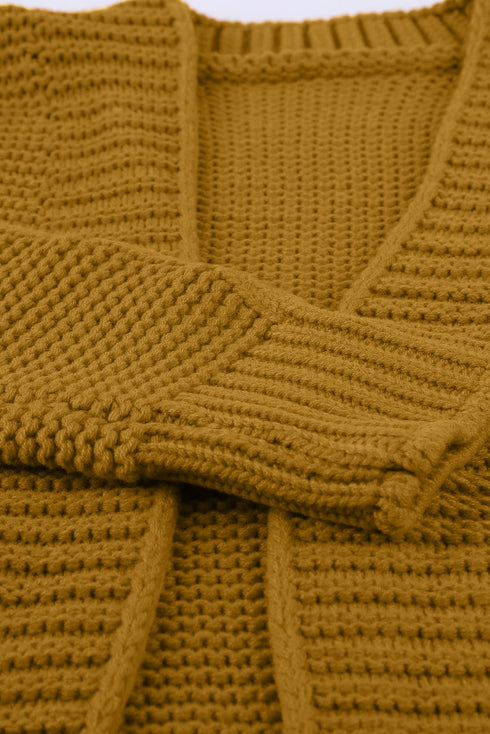 Open Front Chunky Knit Cardigan
