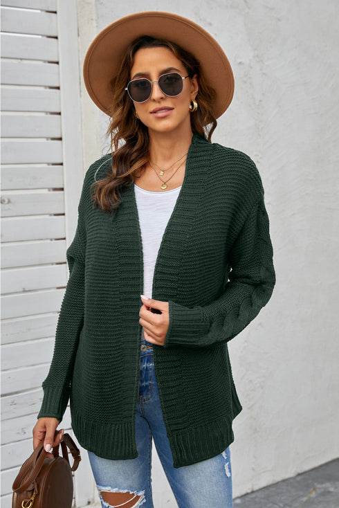 Open Front Chunky Knit Cardigan