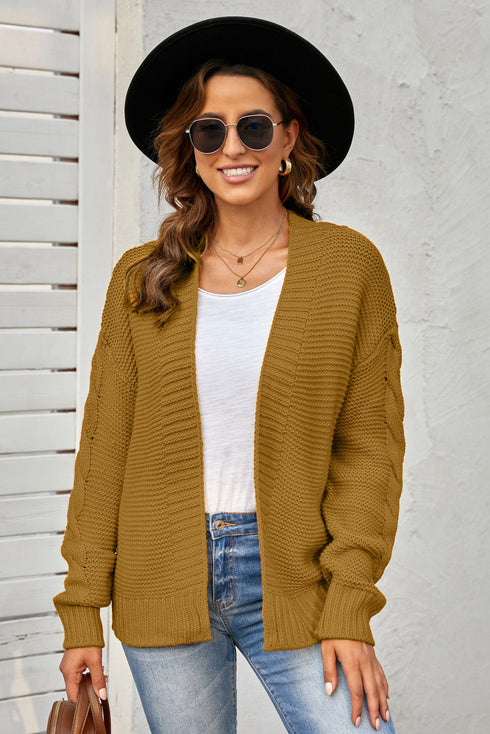 Open Front Chunky Knit Cardigan