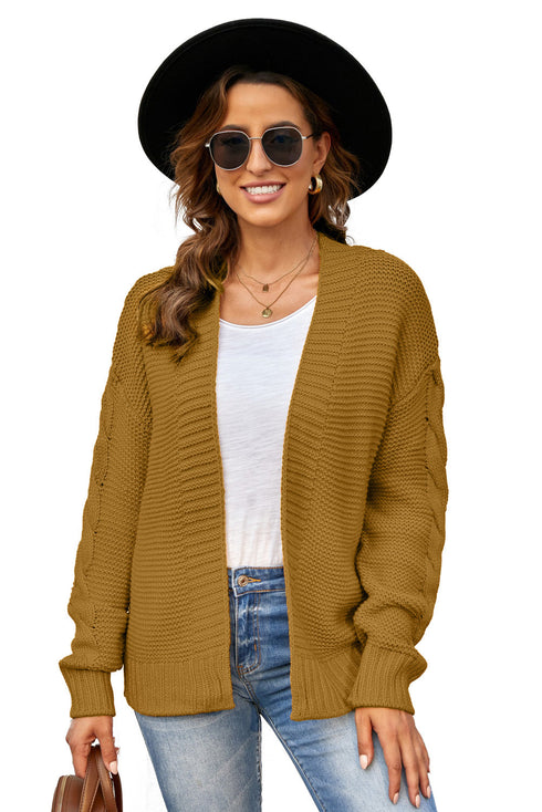 Open Front Chunky Knit Cardigan