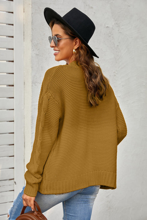 Open Front Chunky Knit Cardigan