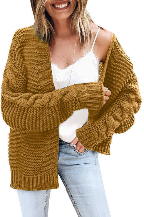 Open Front Chunky Knit Cardigan
