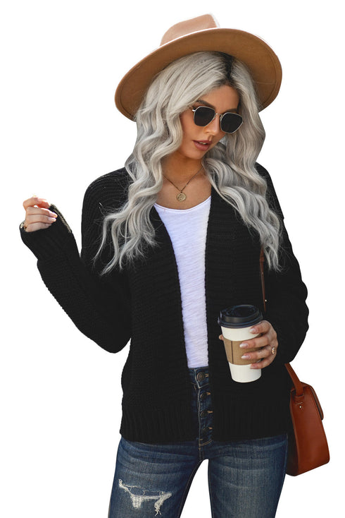 Open Front Chunky Knit Cardigan