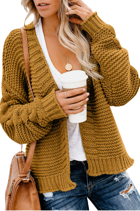 Open Front Chunky Knit Cardigan