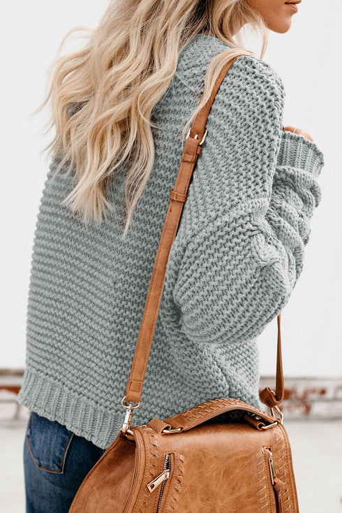 Open Front Chunky Knit Cardigan