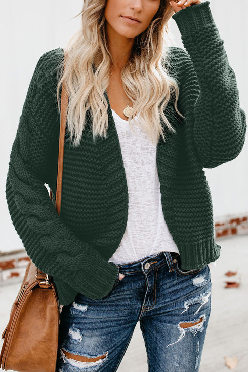 Open Front Chunky Knit Cardigan