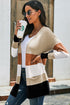 Open Front Colorblock Cardigan With Pockets