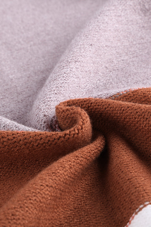 Open Front Colorblock Cardigan With Pockets