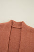 Open Front Drop Shoulder Ribbed Knit Cardigan