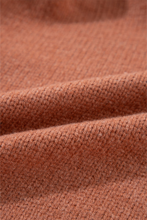 Open Front Drop Shoulder Ribbed Knit Cardigan