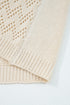 Open Front Geometric Pointelle Knit Cardigan