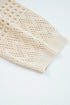 Open Front Geometric Pointelle Knit Cardigan