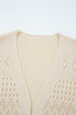 Open Front Geometric Pointelle Knit Cardigan