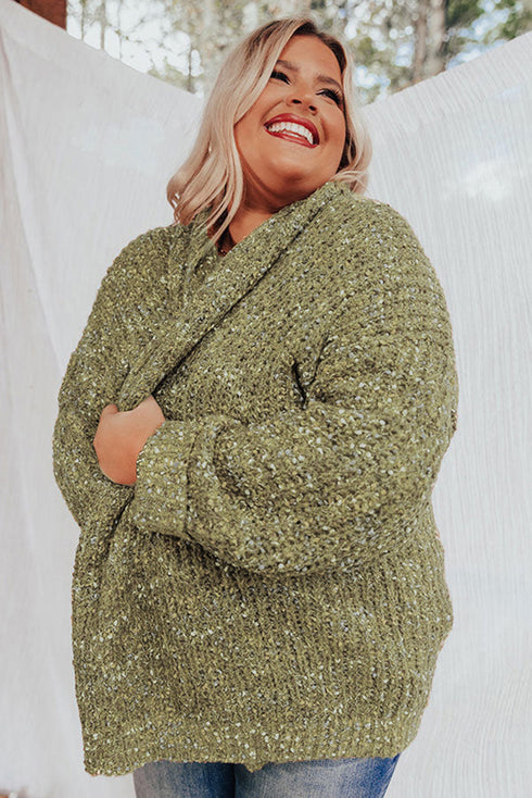 Open Front Knit Plus Size Cozy Cardigan