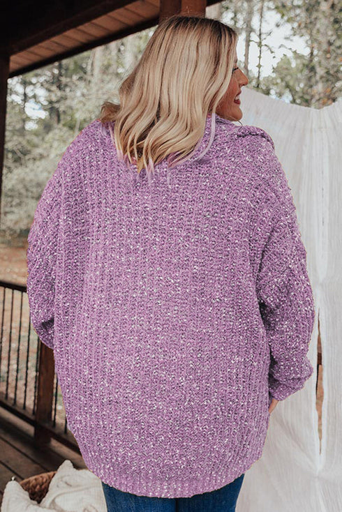 Open Front Knit Plus Size Cozy Cardigan