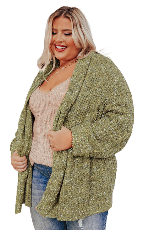 Open Front Knit Plus Size Cozy Cardigan