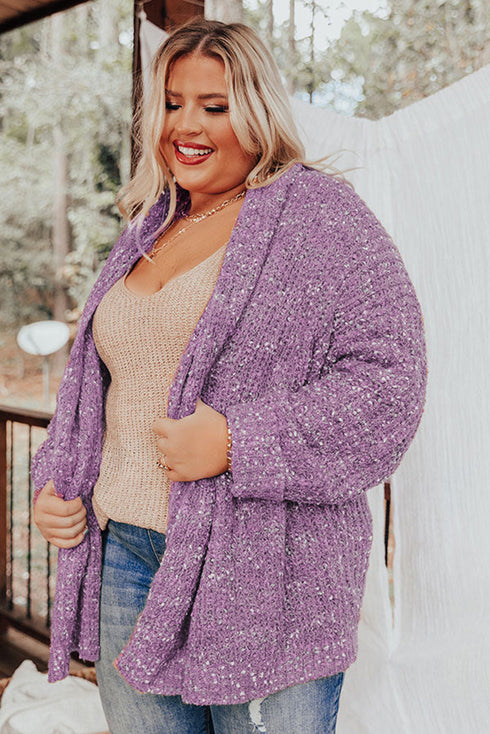 Open Front Knit Plus Size Cozy Cardigan