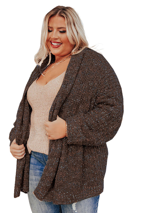 Open Front Knit Plus Size Cozy Cardigan