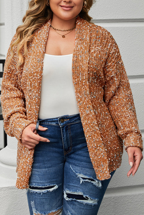Open Front Knit Plus Size Cozy Cardigan