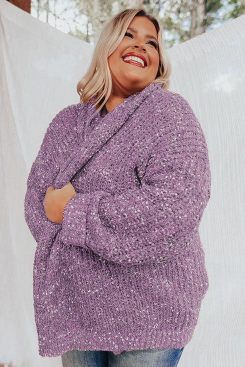 Open Front Knit Plus Size Cozy Cardigan