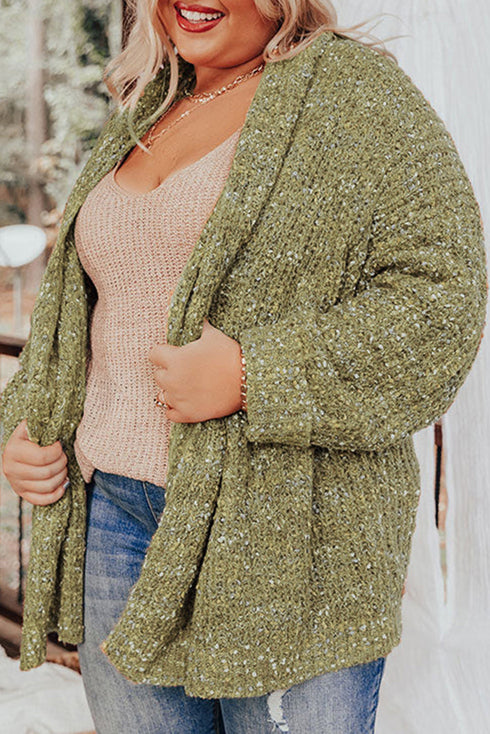 Open Front Knit Plus Size Cozy Cardigan