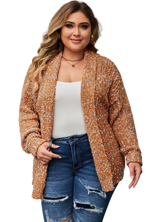 Open Front Knit Plus Size Cozy Cardigan
