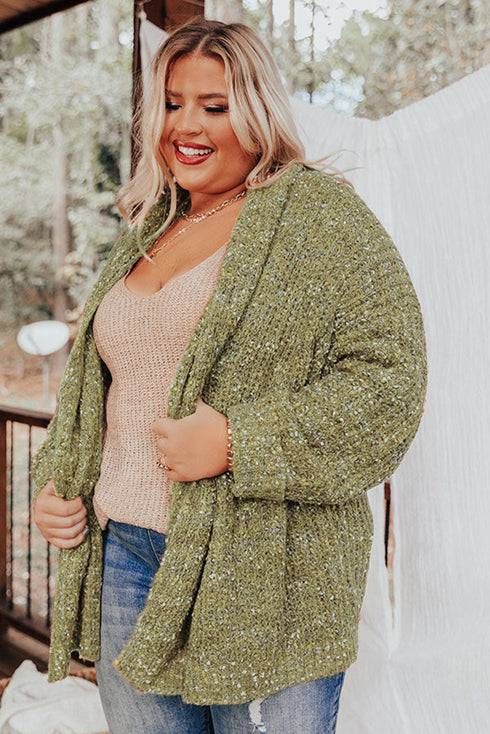 Open Front Knit Plus Size Cozy Cardigan