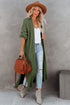 Open Front Side Slit Duster Knit Cardigan