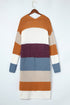 Open Front Striped Long Sleeve Knit Cardigan