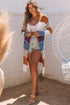 Open Front Striped Long Sleeve Knit Cardigan