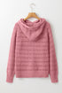 Open Knit Relaxed Fit Long Sleeve Pullover Hoodie