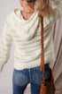 Open Knit Relaxed Fit Long Sleeve Pullover Hoodie