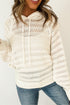 Open Knit Relaxed Fit Long Sleeve Pullover Hoodie
