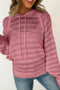Open Knit Relaxed Fit Long Sleeve Pullover Hoodie