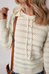 Open Knit Relaxed Fit Long Sleeve Pullover Hoodie